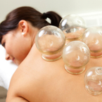 Cupping therapy for treating the back.